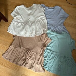 Set of Four SO Babydoll Size Large Short Sleeve Tops